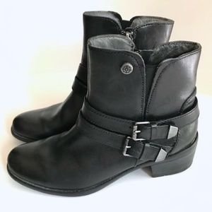 Bussola Antwerpen Black Leather Ankle Boots